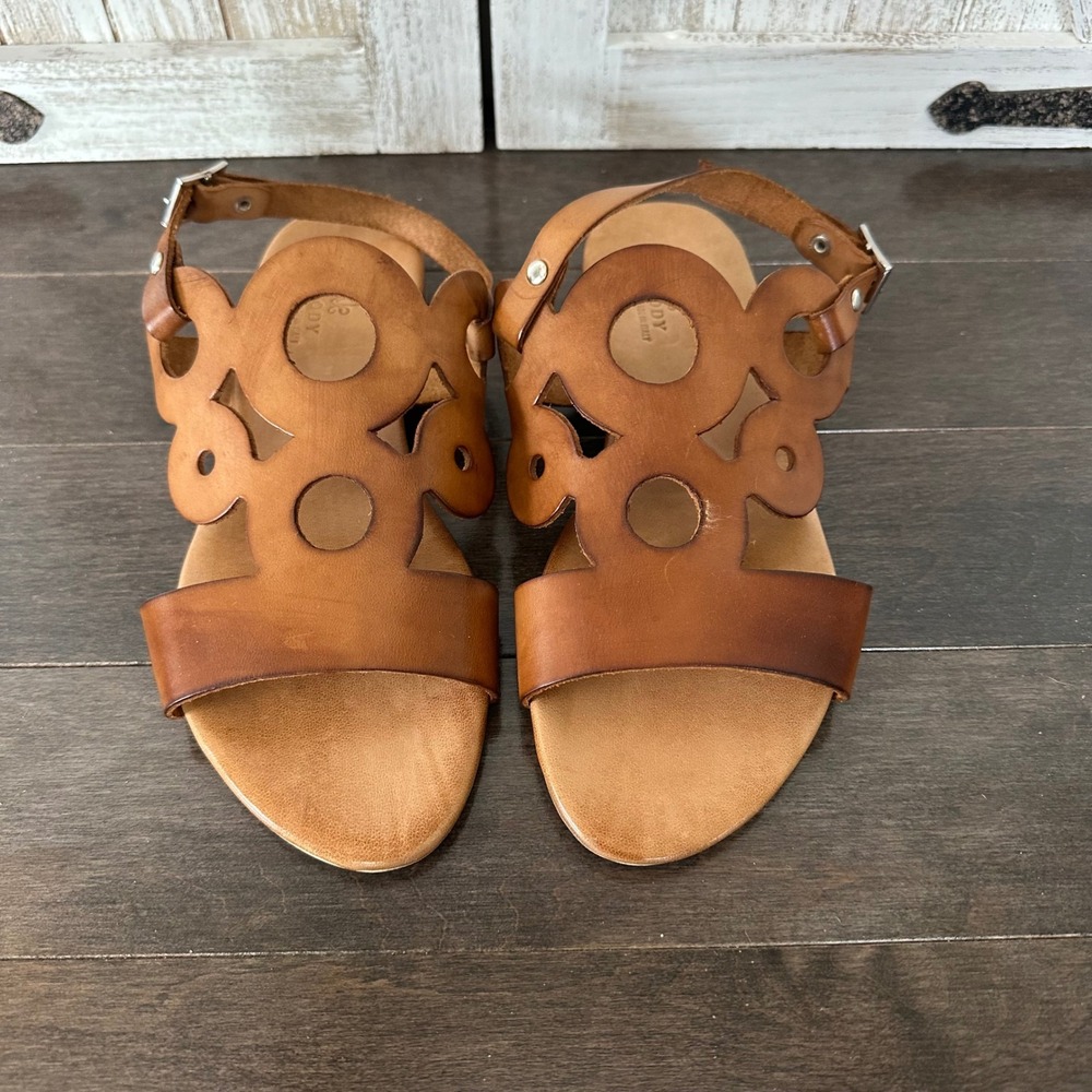 Melody Vera Pelle Made in Italy Leather Flat Sandals Scalloped Feminine EU38